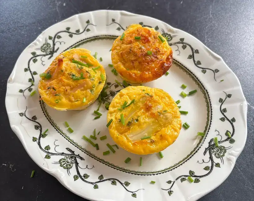 Mini frittata with white asparagus