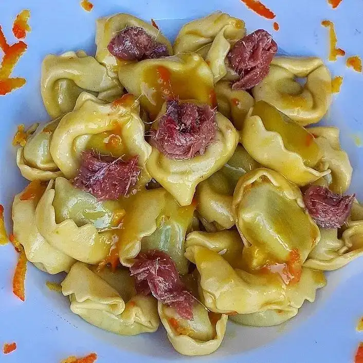 Tortellini with Orange Cream and Anchovy Fillets