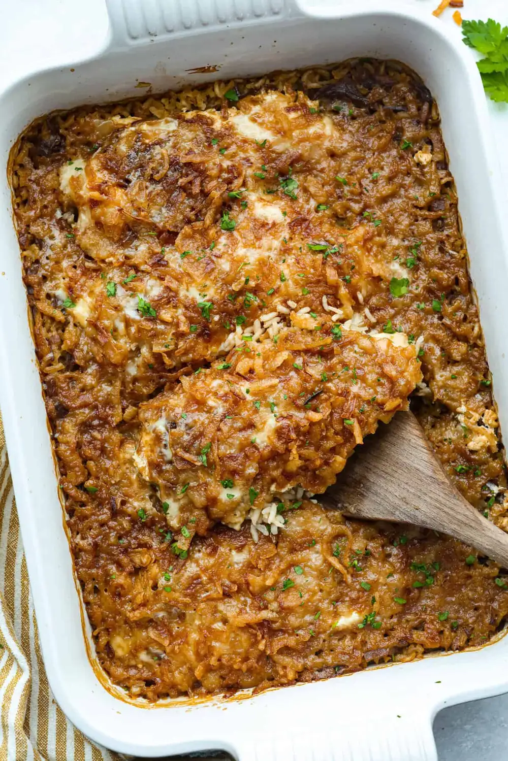 French Onion Chicken and Rice Casserole