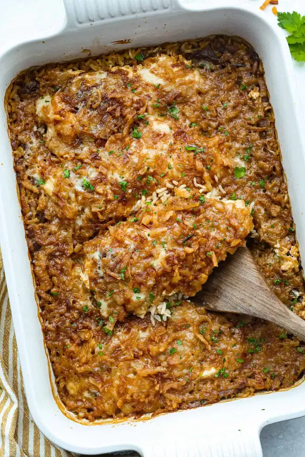 French Onion Chicken and Rice Casserole