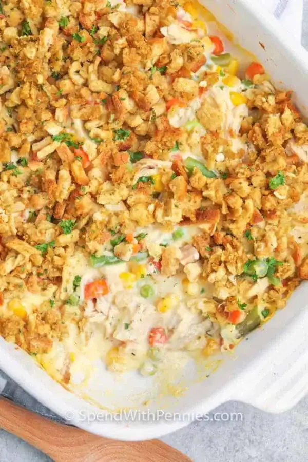 Chicken Stuffing Casserole {30 Minute One-Dish Meal!}