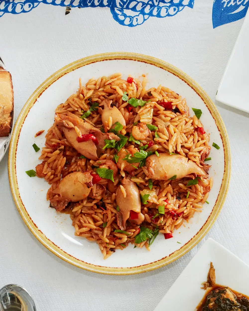 Greek Kritharoto Recipe (Tomato Orzo With Squid and Shrimp)