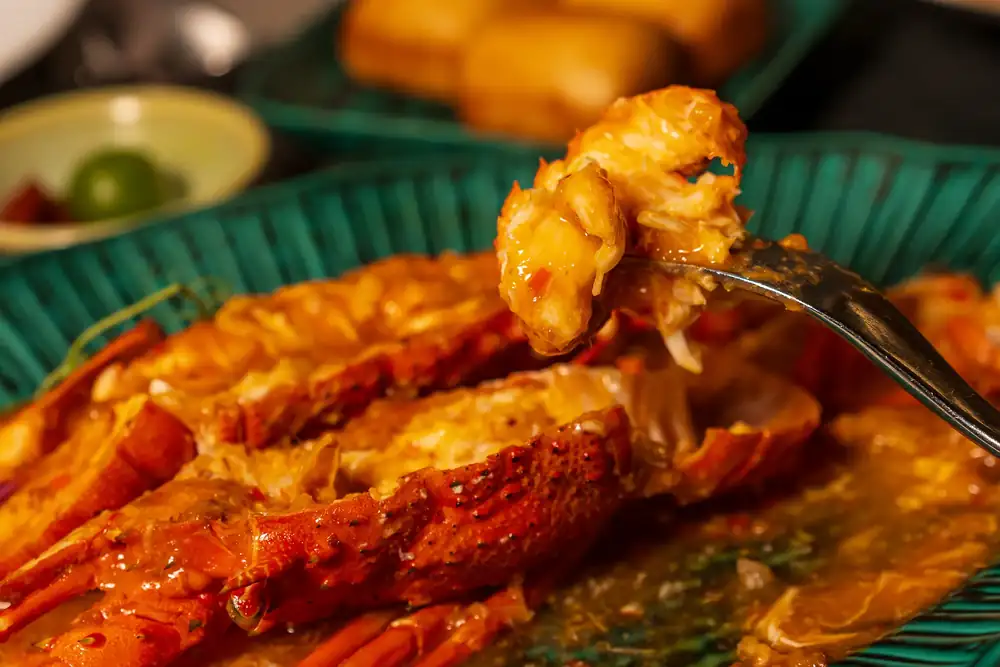 Fresh Lobster Accompanies Singapore's Famed Chili Sauce at The Straits