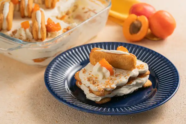 Egg-free Apricot Tiramisu with Pavesini