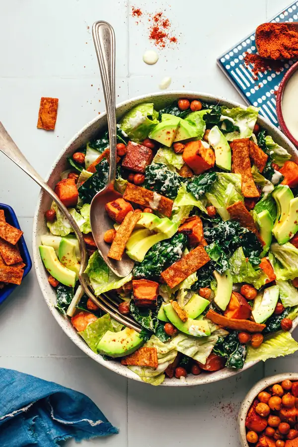 Vegan Sweet Potato Chickpea Taco Salad
