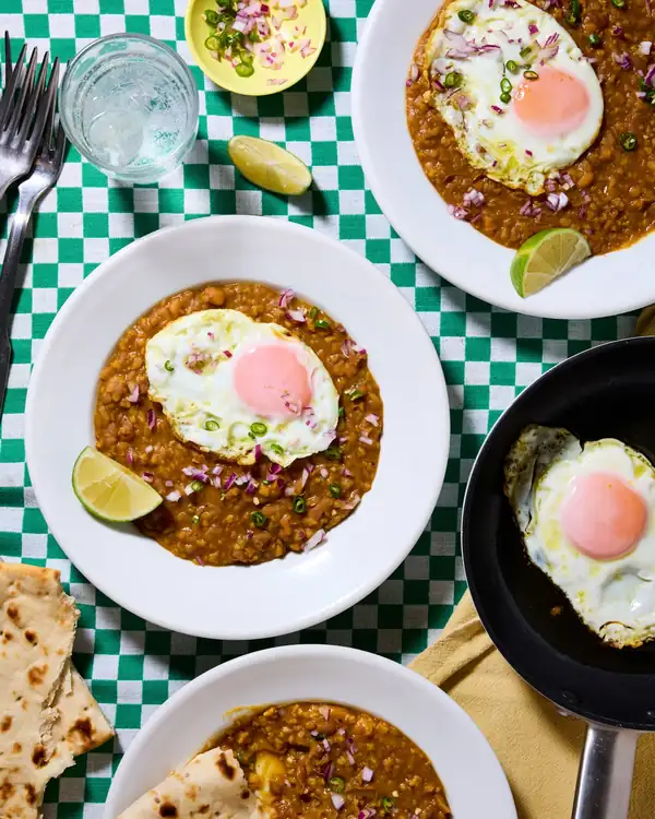 Receta vegetariana de Meera Sodha para kacang pool o guiso de frijoles de Malasia