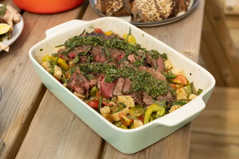 Irish Porterhouse Steak With Tomato Panzanella Recipe