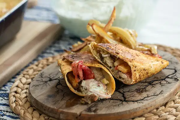 Crispy Chicken Souvlaki Wrap