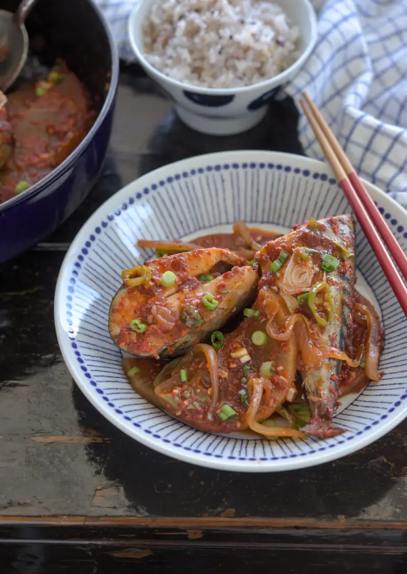 Korean Braised Mackerel and Radish