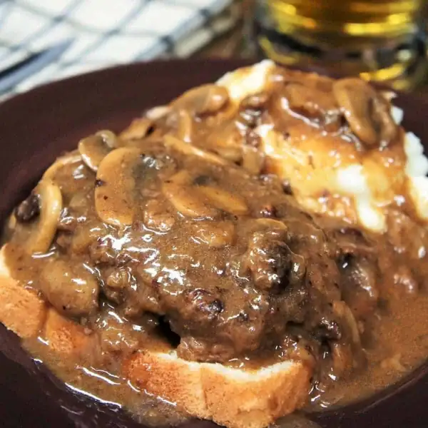 Salisbury Steak Open-Face Sandwich