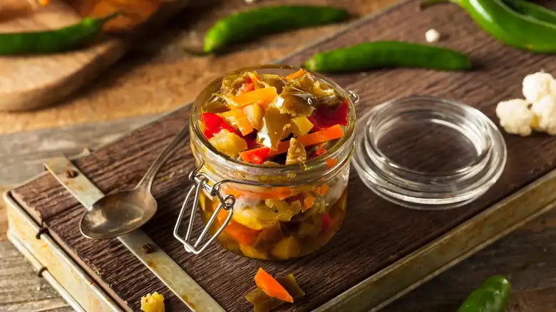 The Bold Pickled Veggies You Should Fry With Shrimp For A Pop Of Flavor