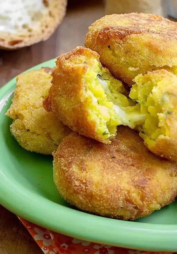 Saffron rice croquettes with bacon and mozzarella