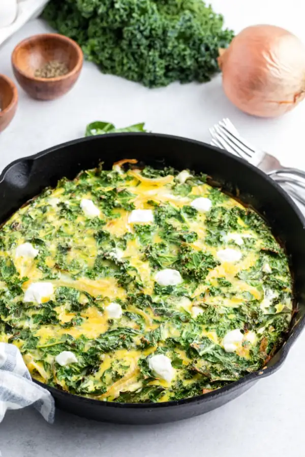 Kale and Goat Cheese Frittata