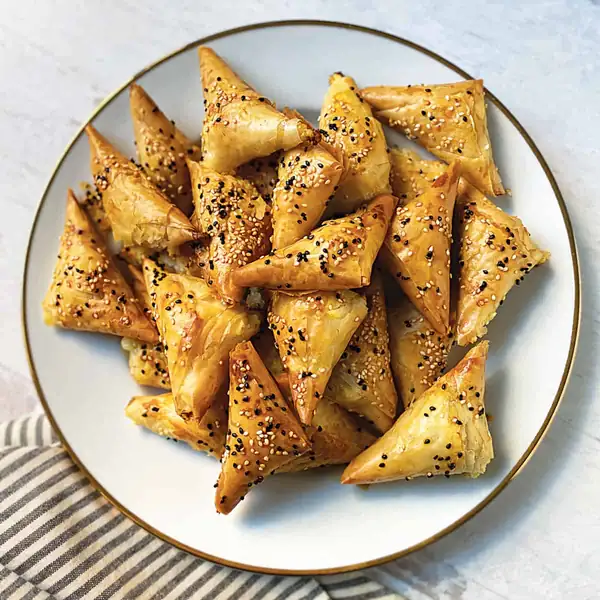 Cheese Triangles with Bacon and Gruyère