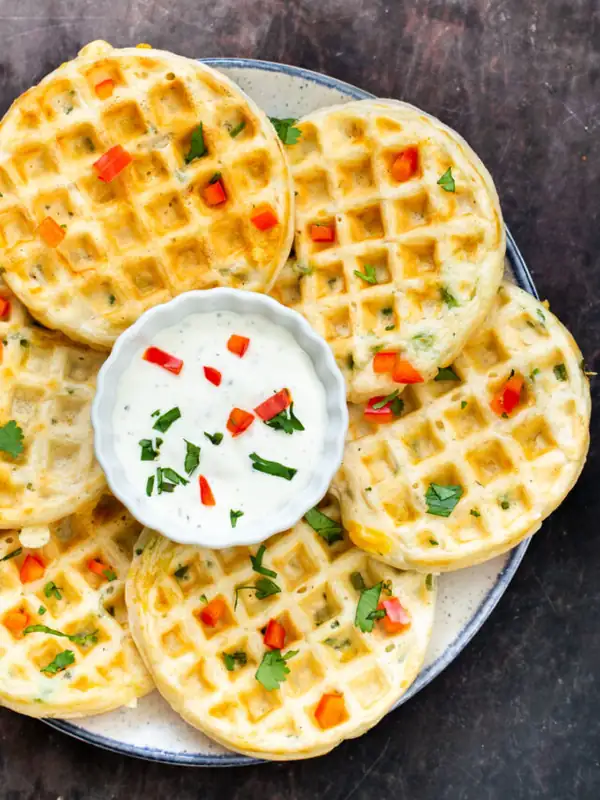 Vegan Cheddar Jalapeno Waffles