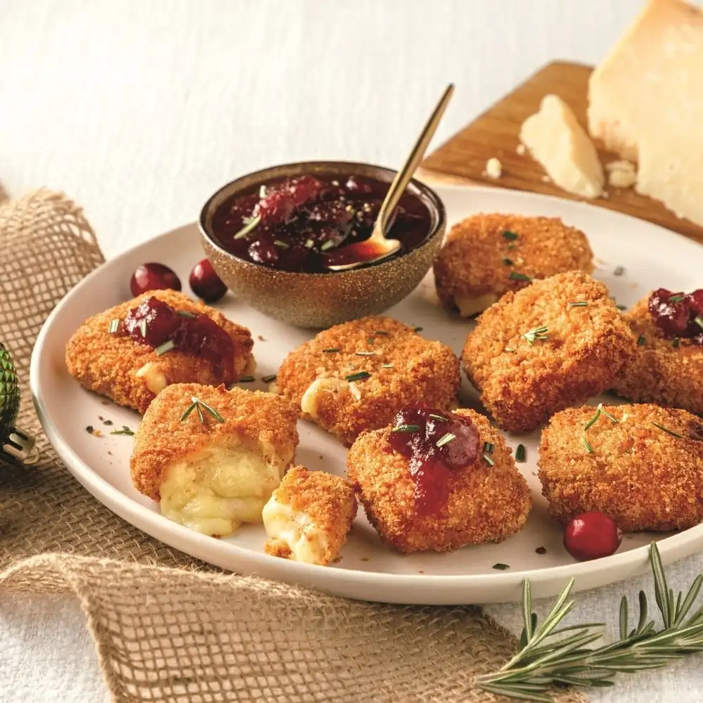 Crispy cheese fondue bites