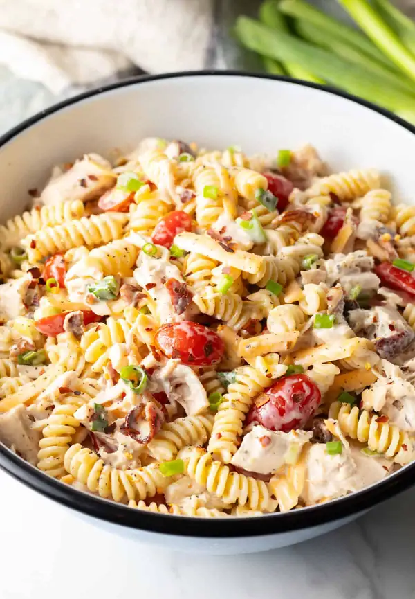 Cold Chicken Bacon Ranch Pasta Salad