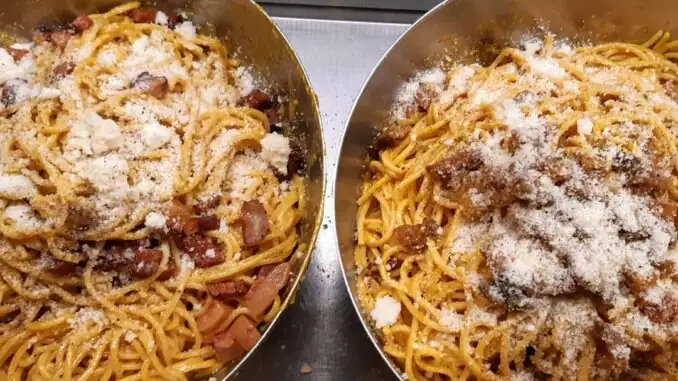Carbonara by the kilo, the Gordon-Boris red one and the Vissani-Rubio duo (Er Murena at the tip of the pitchfork)