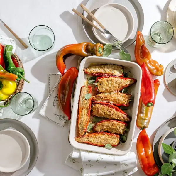 Roasted stuffed peppers