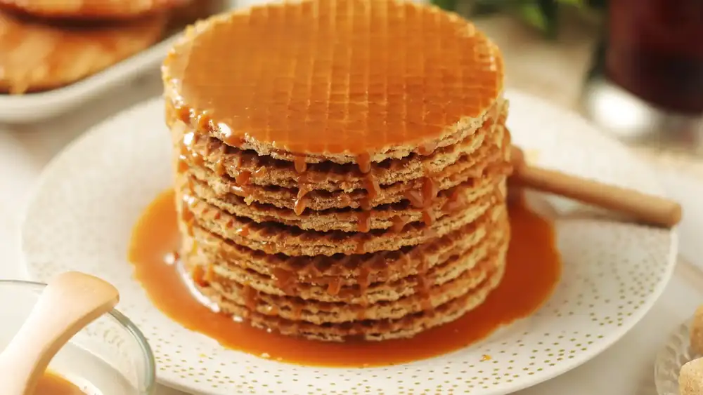 Homemade Dutch caramel waffles