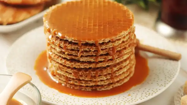 Homemade Dutch caramel waffles