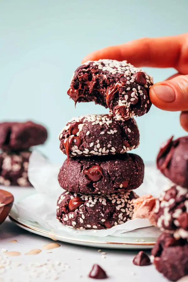 Fudgy Chocolate Tahini Cookies (1 Bowl!)