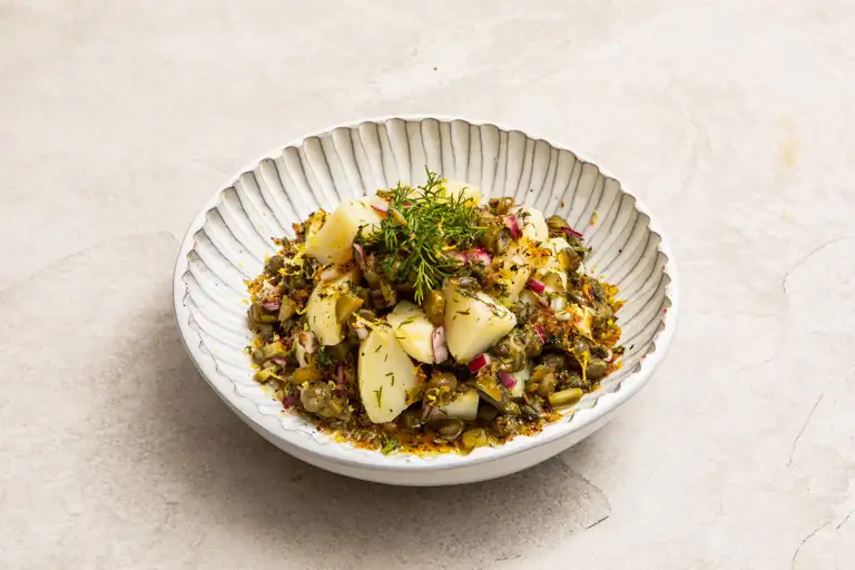 Warm Potato Salad with Crispy Herb Pangrattato Recipe
