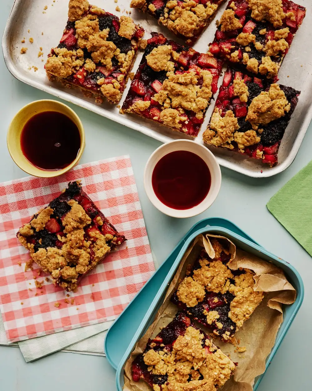 Helen Goh’s recipe for brown butter apple and blackberry bars