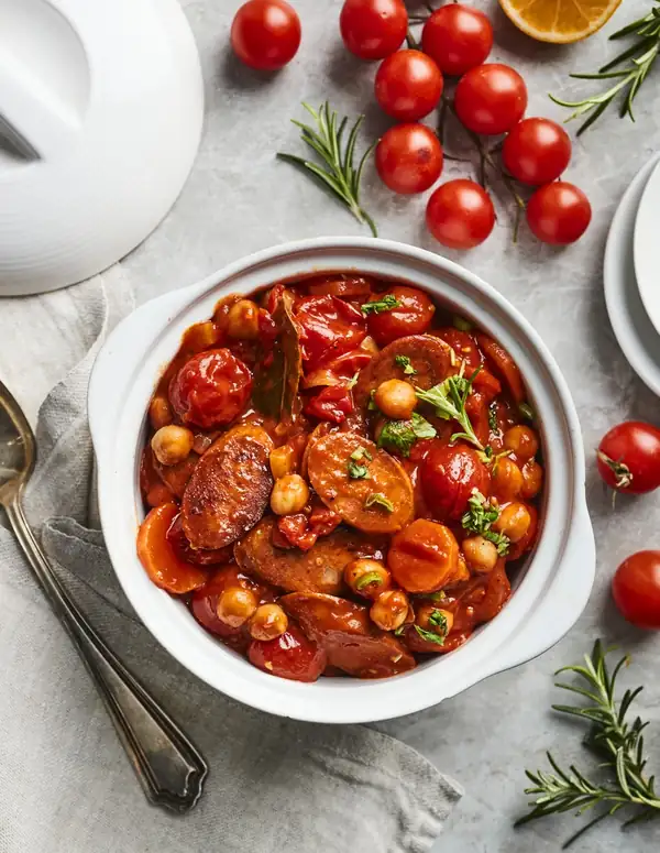 Chickpea-chorizo ​​pata