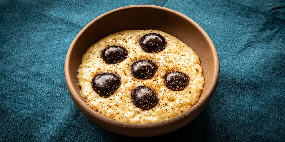 Receta de arroz con leche con cerezas y rompope (ponche de huevo)