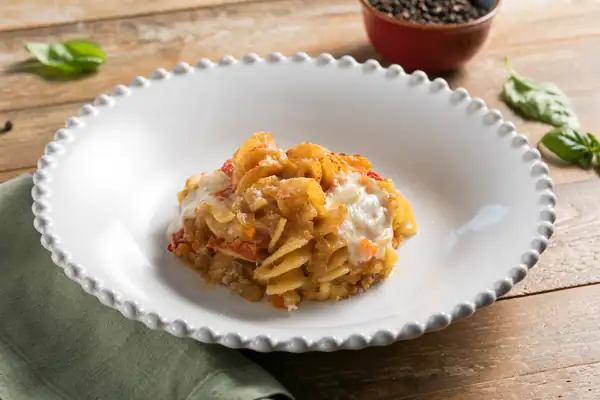 Baked pasta with vegetable ragu