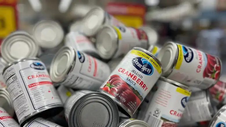 What's Really Behind The Upside-Down Label On Cranberry Sauce Cans?