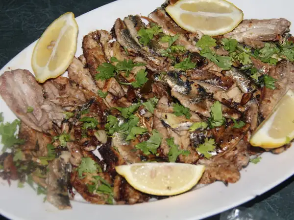Grilled marinated sardines