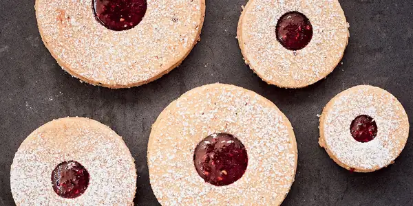 Raspberry and Cranberry Linzer Cookies