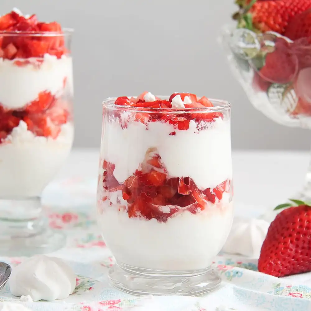Strawberry Meringue Dessert Cups