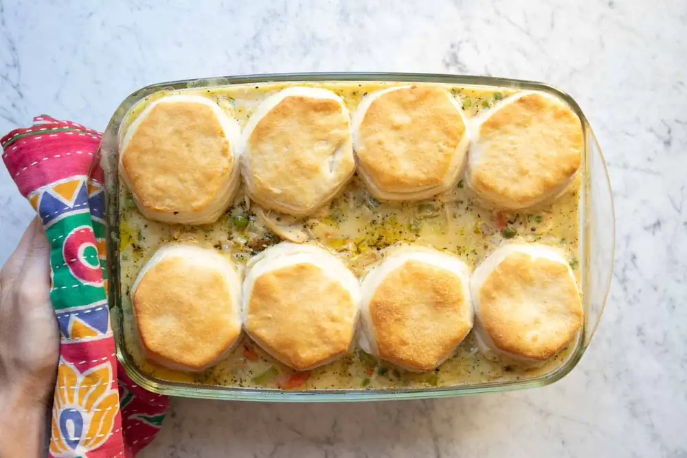 Rotisserie Chicken Pot Pie with Biscuits
