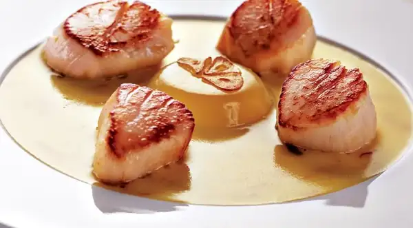 Vieiras en salsa de azafrán