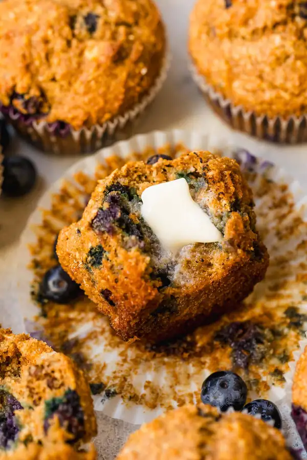 Healthy Blueberry Bran Muffins