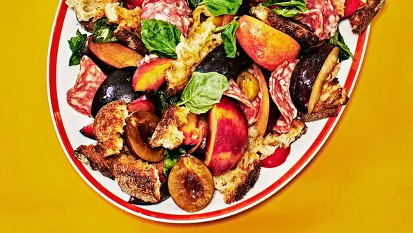 Stone Fruit and Salami Panzanella
