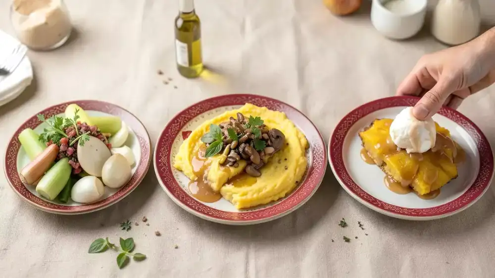 Vegetarian menu, October 2nd: leeks, porcini mushrooms and roasted pineapple
