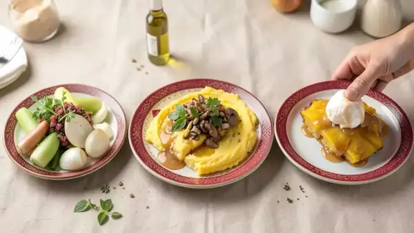 Menú vegetariano, 2 de octubre: puerros, setas porcini y piña asada
