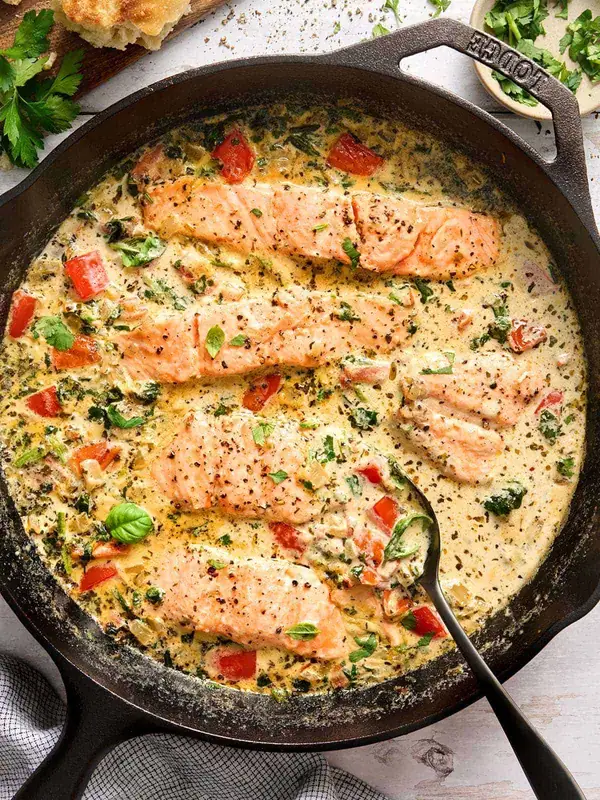Tuscan Salmon Skillet