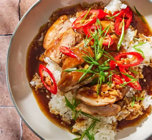Saucy Garlic Chicken Rice Recipe