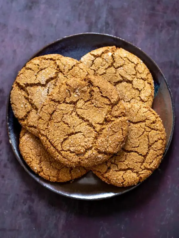 Vegan Almond Flour Ginger Molasses Cookies