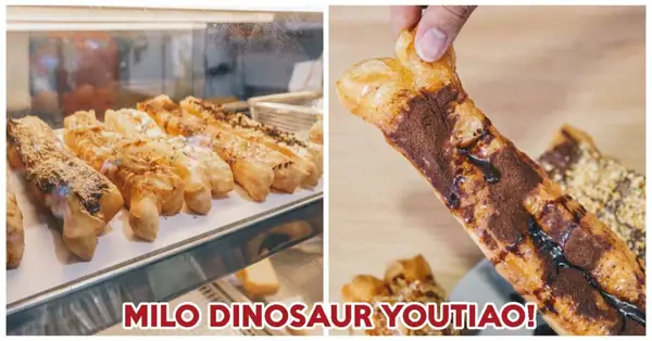 Reseña de Uncle Dough: Dinosaurio de Milo y Youtiao de Nutella recién fritos en el centro de comida callejera de Yishun Park