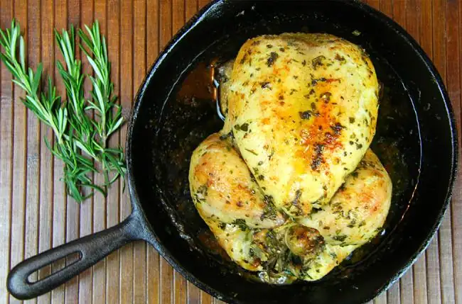 Whole Roasted Chicken with Herb Butter