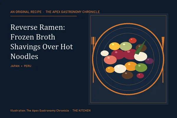 Reverse Ramen: Frozen Broth Shavings Over Hot Noodles