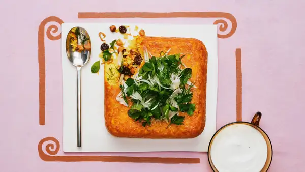 Chickpea Tachin With Herb Salad