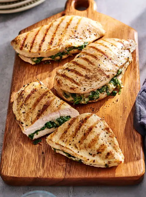 Chicken stuffed with arugula and parmesan
