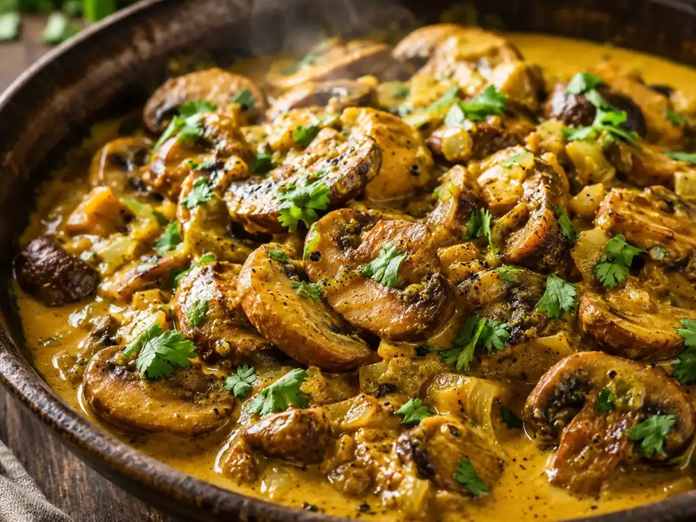 Champiñones al curry: una receta fácil, cremosa y rápida